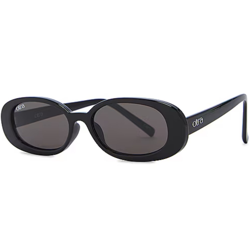 OTRA Gina Black Acetate Oval Sunglasses NWT $65